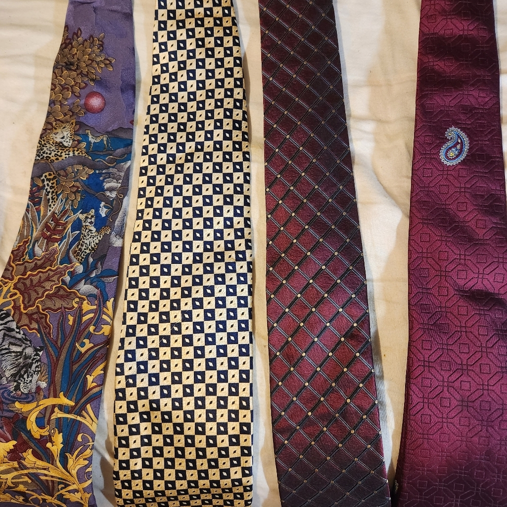 4 men's silk ties